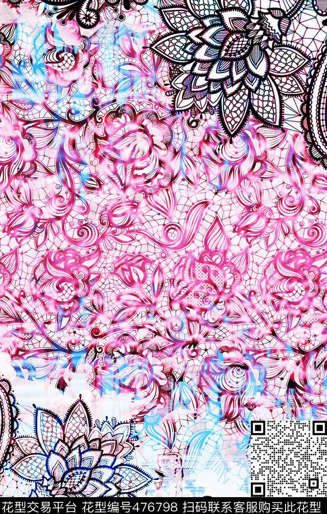 MAX-定位欧美民族风流行时尚彩蕾丝数码印花华亿平台下载（图片编号: 476798） - 瓦栏（Walan）