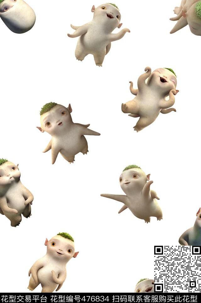 个性时尚胡巴小萌物数码印花华亿平台下载（图片编号: 476834） - 瓦栏（Walan）