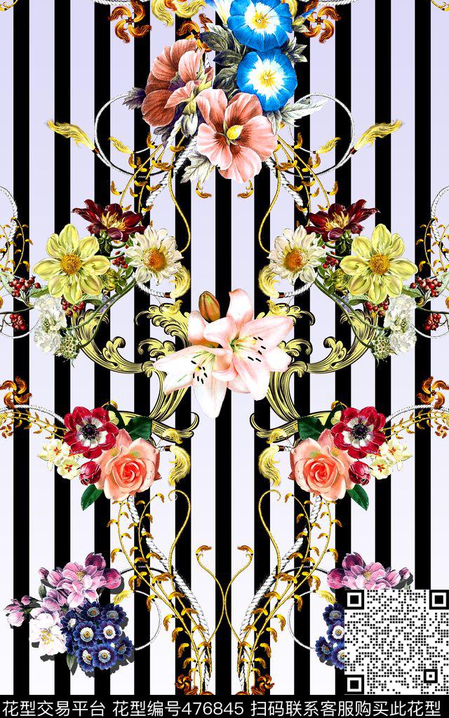 时尚麦穗花卉数码印花华亿平台下载（图片编号: 476845） - 瓦栏（Walan）