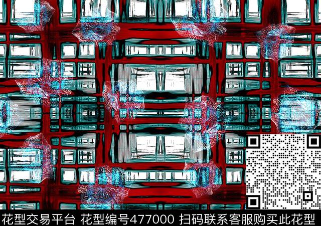 不规则格子几何浮雕花数码印花华亿平台下载（图片编号: 477000） - 瓦栏（Walan）