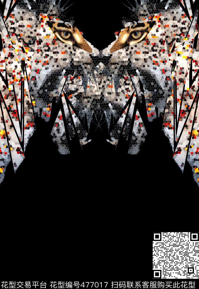 潮流时尚男装印花前卫豹子头数码印花华亿平台下载（图片编号: 477017） - 瓦栏（Walan）