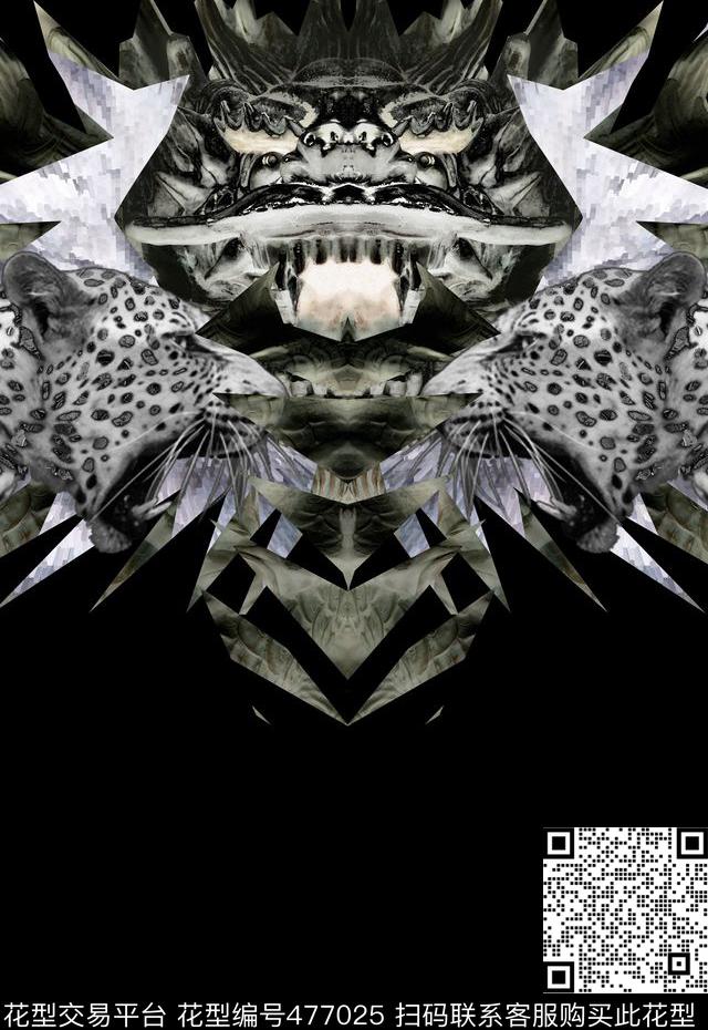潮流时尚创意个性雕塑龙数码印花华亿平台下载（图片编号: 477025） - 瓦栏（Walan）