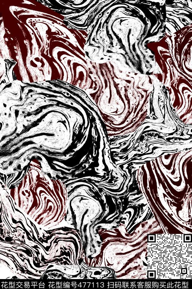 肌理流水真丝传统印花华亿平台下载（图片编号: 477113） - 瓦栏（Walan）