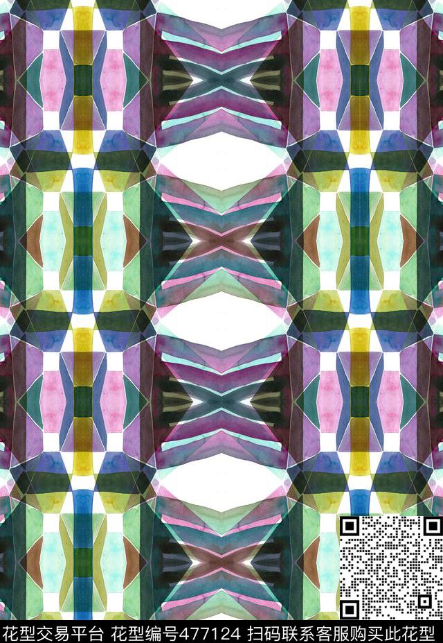 Geometricwatercolorshapes数码印花华亿平台下载（图片编号: 477124） - 瓦栏（Walan）