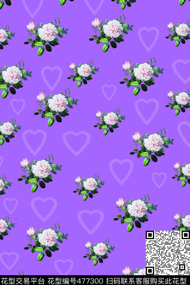 田园自然花传统印花华亿平台下载（图片编号: 477300） - 瓦栏（Walan）