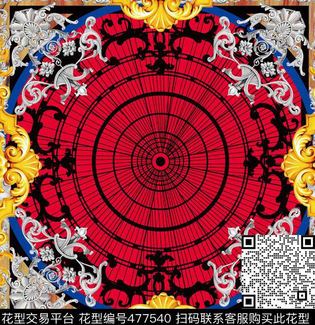 潮流时尚大牌传统花纹旋转线条传统印花华亿平台下载（图片编号: 477540） - 瓦栏（Walan）