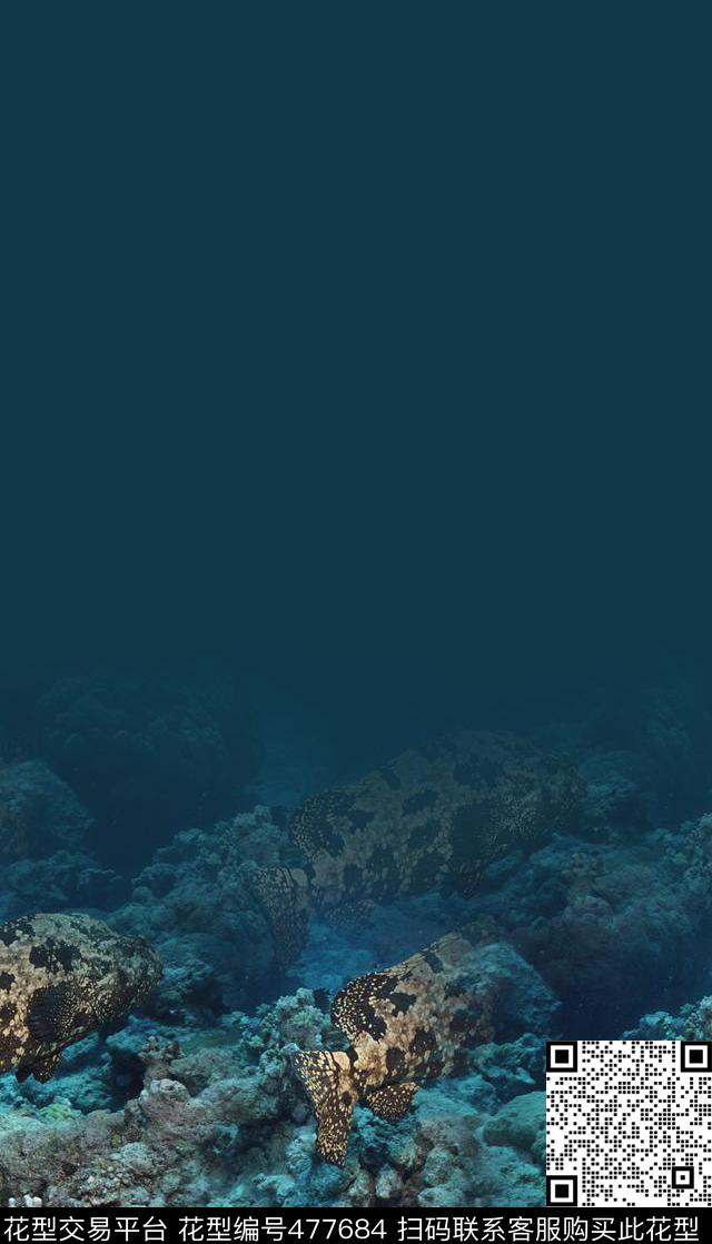 潮流复古海洋数码印花华亿平台下载（图片编号: 477684） - 瓦栏（Walan）