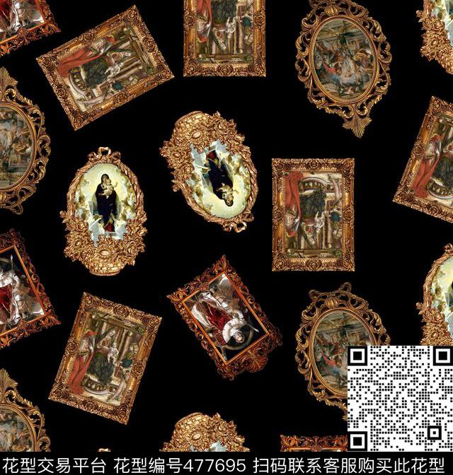 D&G风格潮流时尚大牌男装数码印花华亿平台下载（图片编号: 477695） - 瓦栏（Walan）