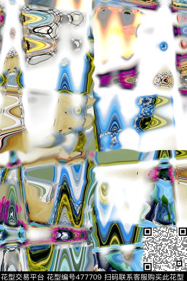 抽象时尚图文数码印花华亿平台下载（图片编号: 477709） - 瓦栏（Walan）