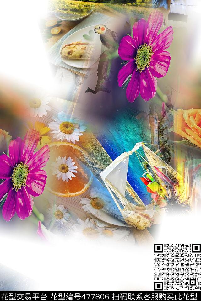 混搭时尚大牌数码印花华亿平台下载（图片编号: 477806） - 瓦栏（Walan）