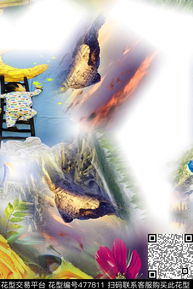 抽象大牌时尚数码印花华亿平台下载（图片编号: 477811） - 瓦栏（Walan）