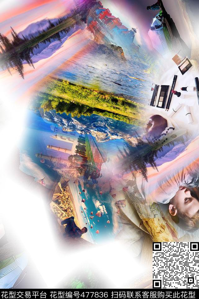 时尚大牌风景数码印花华亿平台下载（图片编号: 477836） - 瓦栏（Walan）