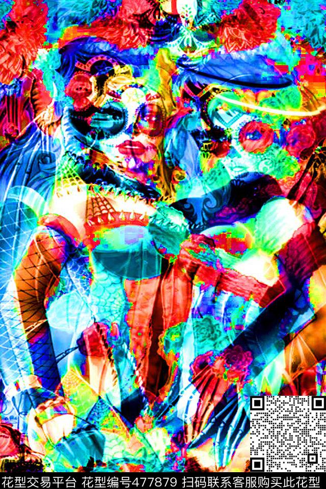 鲜艳花女孩数码印花华亿平台下载（图片编号: 477879） - 瓦栏（Walan）