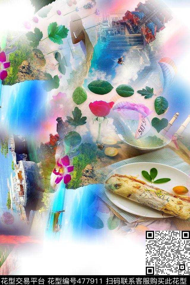 休闲时尚混搭数码印花华亿平台下载（图片编号: 477911） - 瓦栏（Walan）