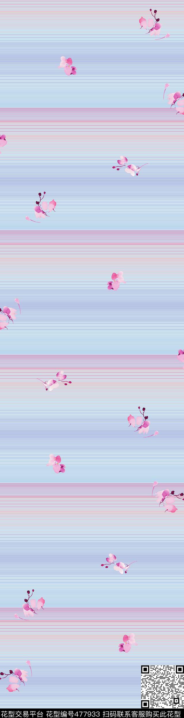 时尚花卉手绘数码印花华亿平台下载（图片编号: 477933） - 瓦栏（Walan）