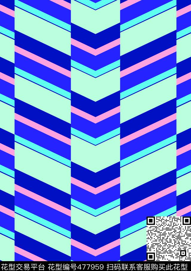 横条几何面料传统印花华亿平台下载（图片编号: 477959） - 瓦栏（Walan）