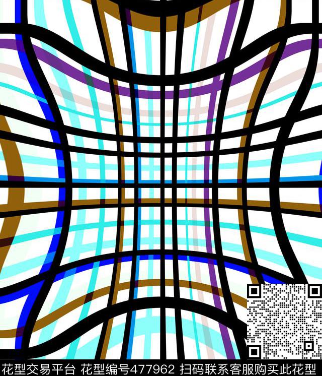 横条几何面料传统印花华亿平台下载（图片编号: 477962） - 瓦栏（Walan）