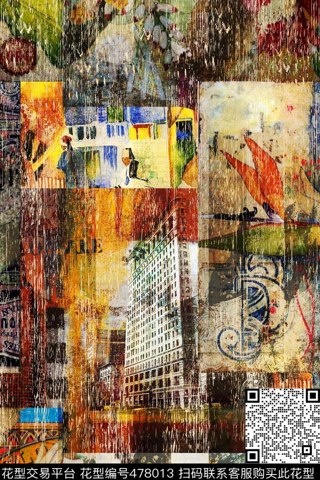 大牌秋冬装复古油画数码印花华亿平台下载（图片编号: 478013） - 瓦栏（Walan）