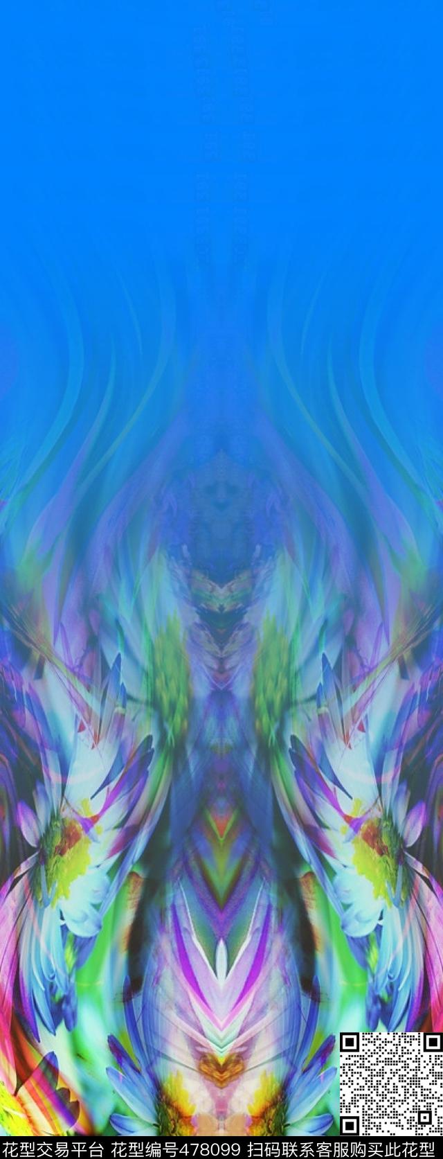 花卉潮流大气数码印花华亿平台下载（图片编号: 478099） - 瓦栏（Walan）