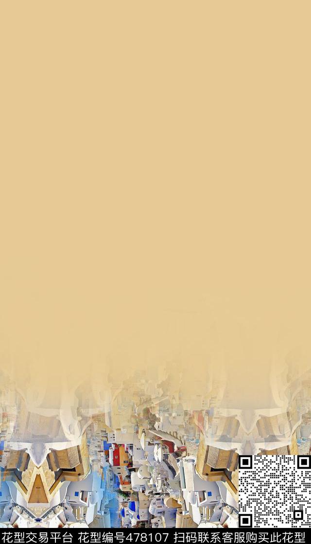 清新爱情海建筑数码印花华亿平台下载（图片编号: 478107） - 瓦栏（Walan）