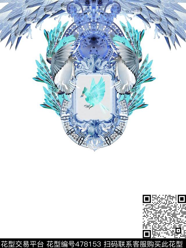 时尚大牌前胸定位花数码印花华亿平台下载（图片编号: 478153） - 瓦栏（Walan）