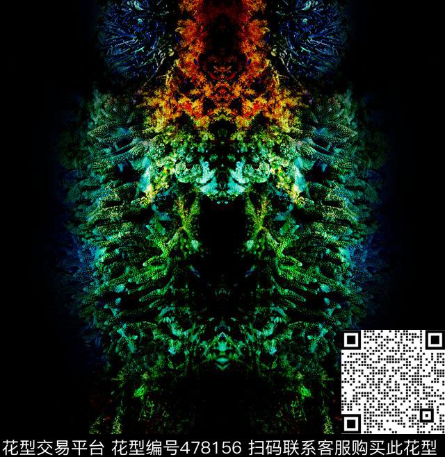 海底世界珊瑚时尚大牌数码印花华亿平台下载（图片编号: 478156） - 瓦栏（Walan）