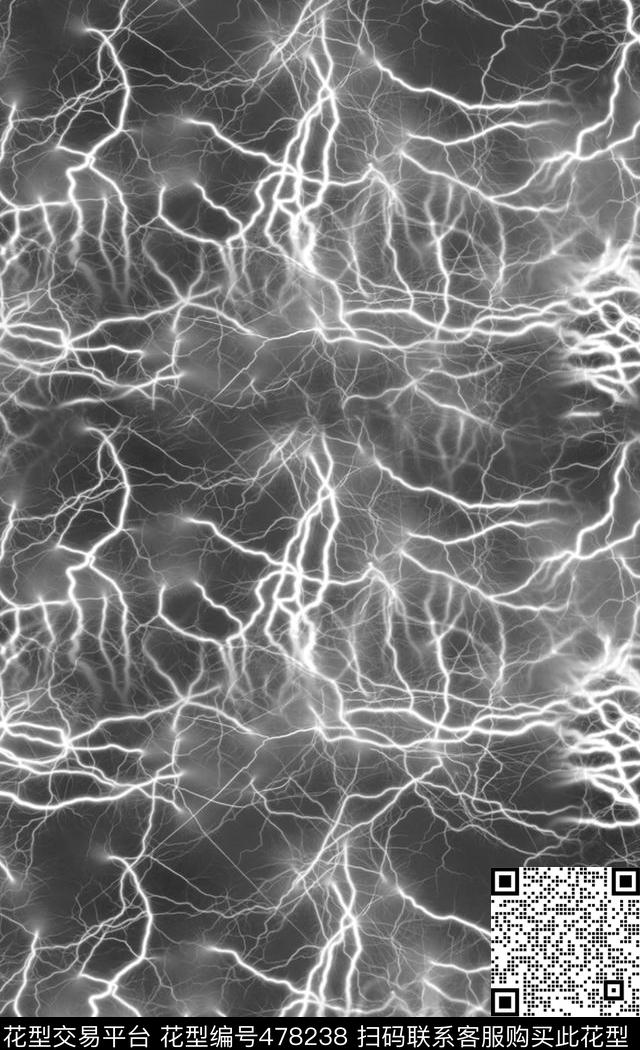 肌理闪电写意传统印花华亿平台下载（图片编号: 478238） - 瓦栏（Walan）