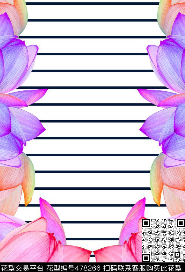 流行时尚手绘荷花数字运动风数码印花华亿平台下载（图片编号: 478266） - 瓦栏（Walan）