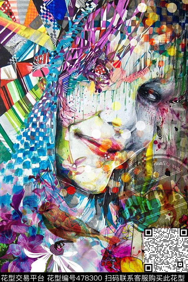 抽象欧美风秋冬装定位男士夹克数码印花华亿平台下载（图片编号: 478300） - 瓦栏（Walan）