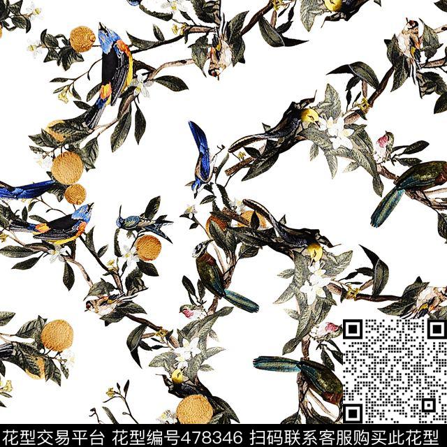 D&G花鸟满铺数码印花华亿平台下载（图片编号: 478346） - 瓦栏（Walan）