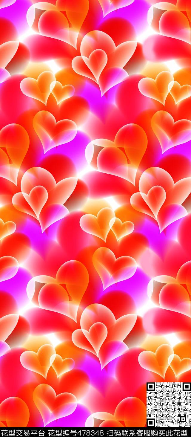 甜美清新爱心数码小图案红色少女裙子华亿平台数码印花华亿平台下载（图片编号: 478348） - 瓦栏（Walan）