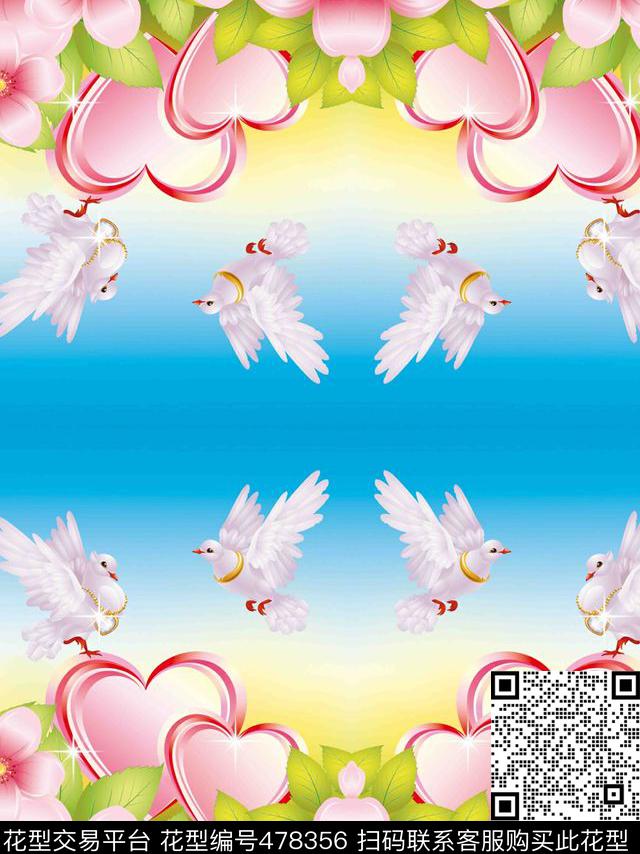 大花朵服装家纺数码印花华亿平台下载（图片编号: 478356） - 瓦栏（Walan）