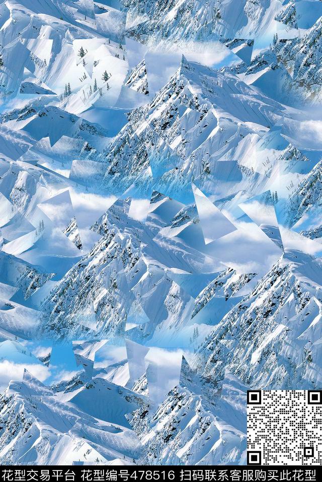 北极冰冻霜露风光数码印花华亿平台下载（图片编号: 478516） - 瓦栏（Walan）