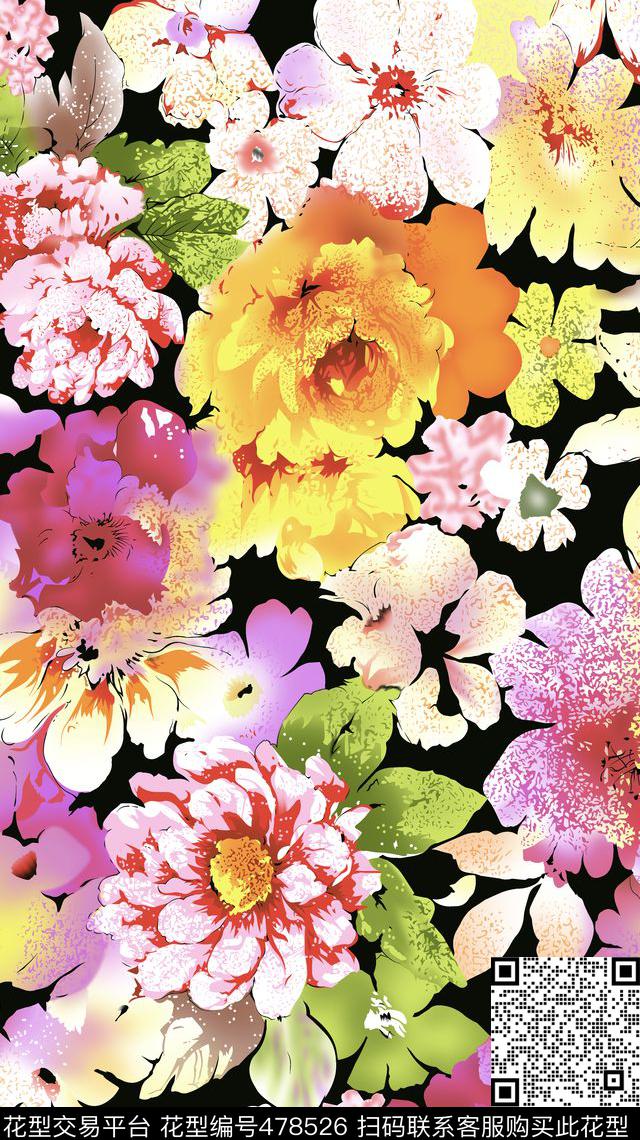 花简约金昌分色图传统印花华亿平台下载（图片编号: 478526） - 瓦栏（Walan）