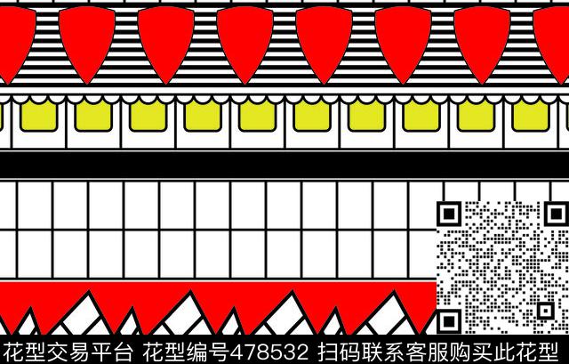 几何红黄黑休闲传统印花华亿平台下载（图片编号: 478532） - 瓦栏（Walan）