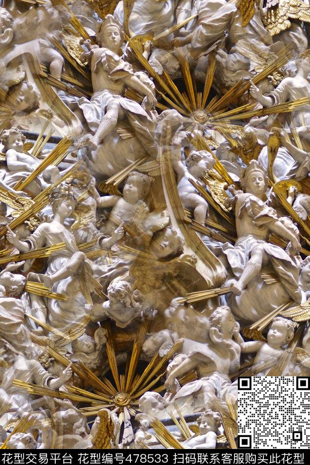 雕像复古夹克华亿平台数码印花华亿平台下载（图片编号: 478533） - 瓦栏（Walan）