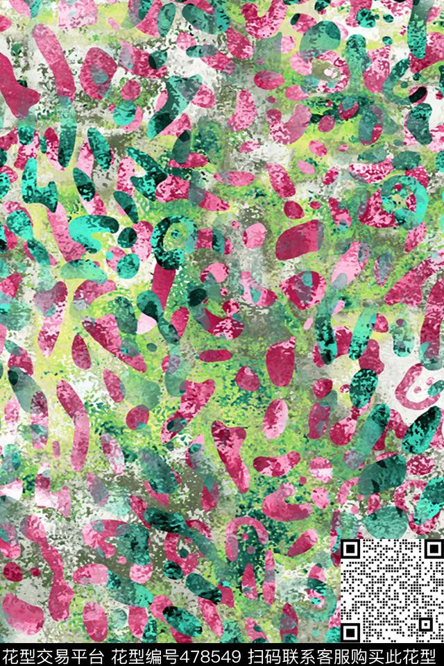 抽象田园几何数码印花华亿平台下载（图片编号: 478549） - 瓦栏（Walan）