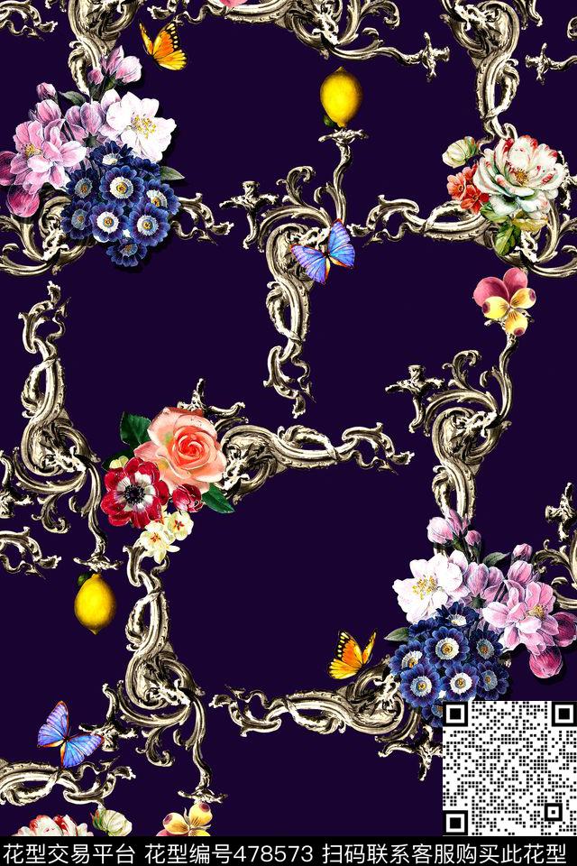 欧式流行时尚欧洲数码印花华亿平台下载（图片编号: 478573） - 瓦栏（Walan）