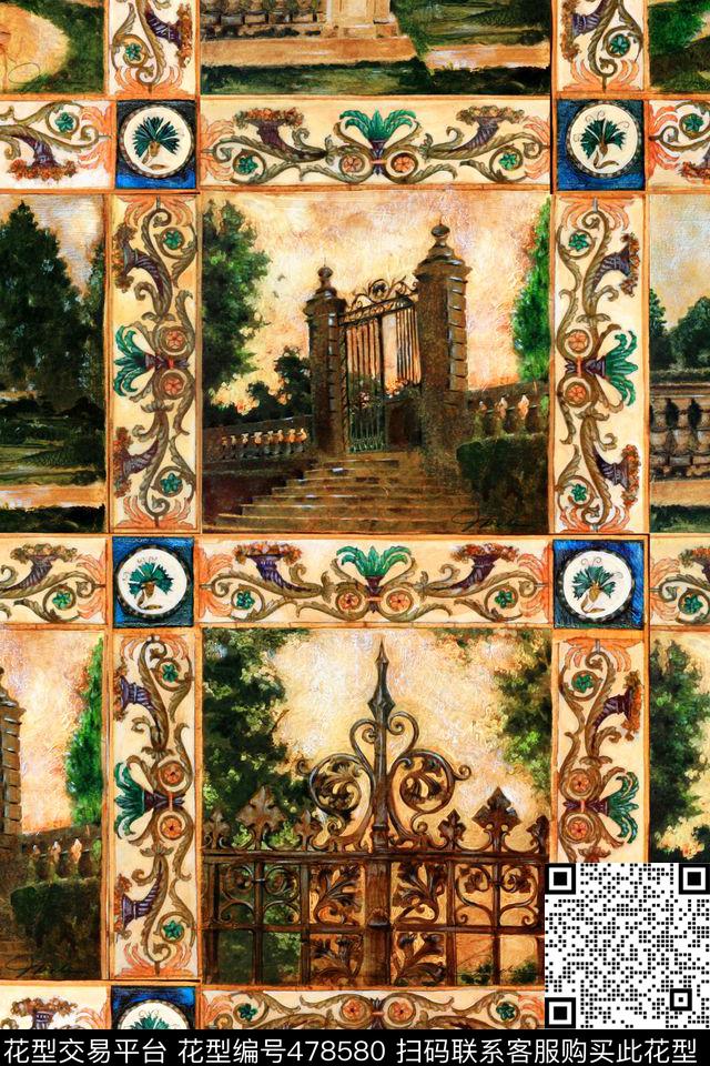 欧式风景欧洲数码印花华亿平台下载（图片编号: 478580） - 瓦栏（Walan）