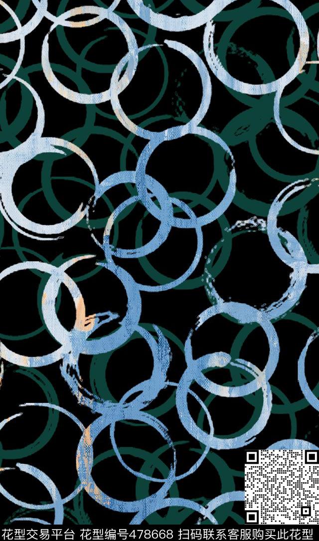 面料圆圈几何数码印花华亿平台下载（图片编号: 478668） - 瓦栏（Walan）