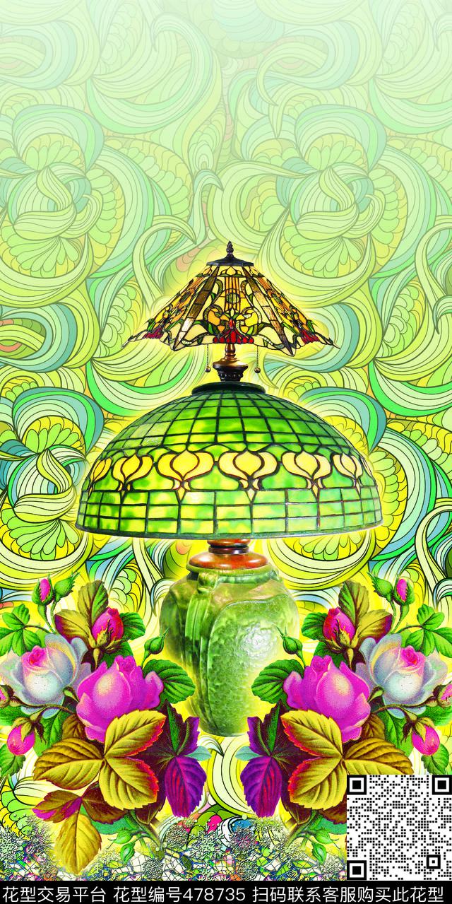 手绘花朵彩瓷欧式花纹数码印花华亿平台下载（图片编号: 478735） - 瓦栏（Walan）