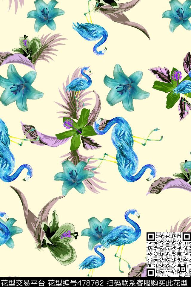 热带休闲时尚数码印花华亿平台下载（图片编号: 478762） - 瓦栏（Walan）