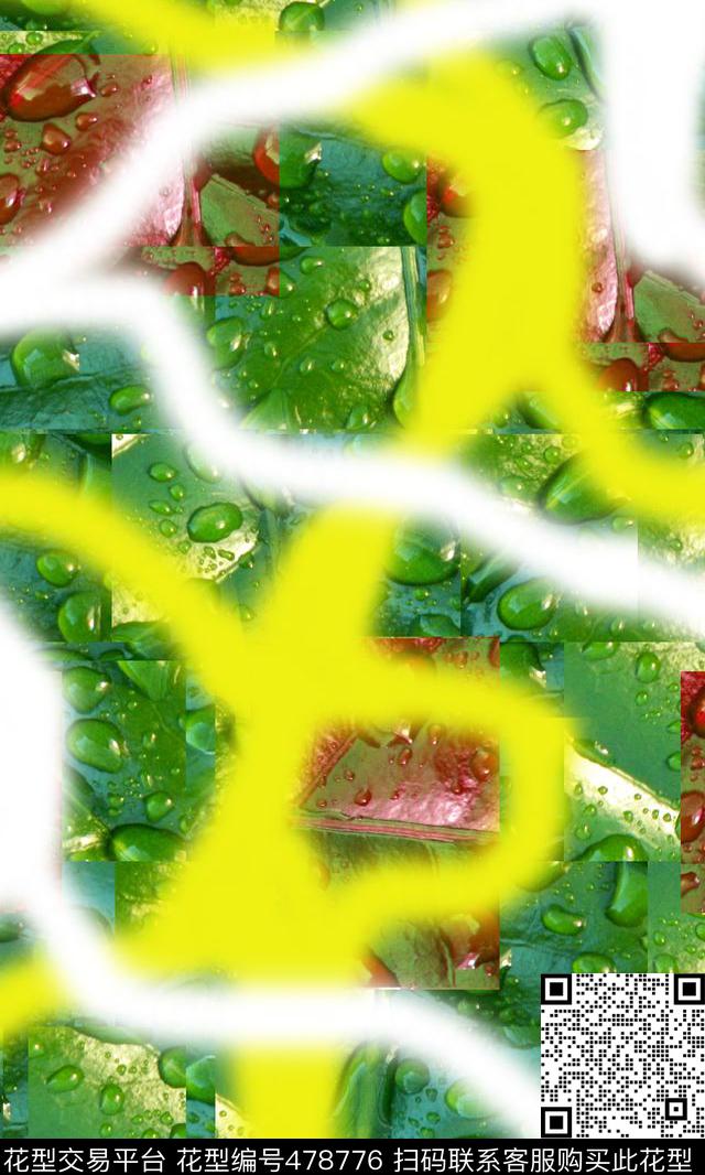 解构植物线条数码印花华亿平台下载（图片编号: 478776） - 瓦栏（Walan）