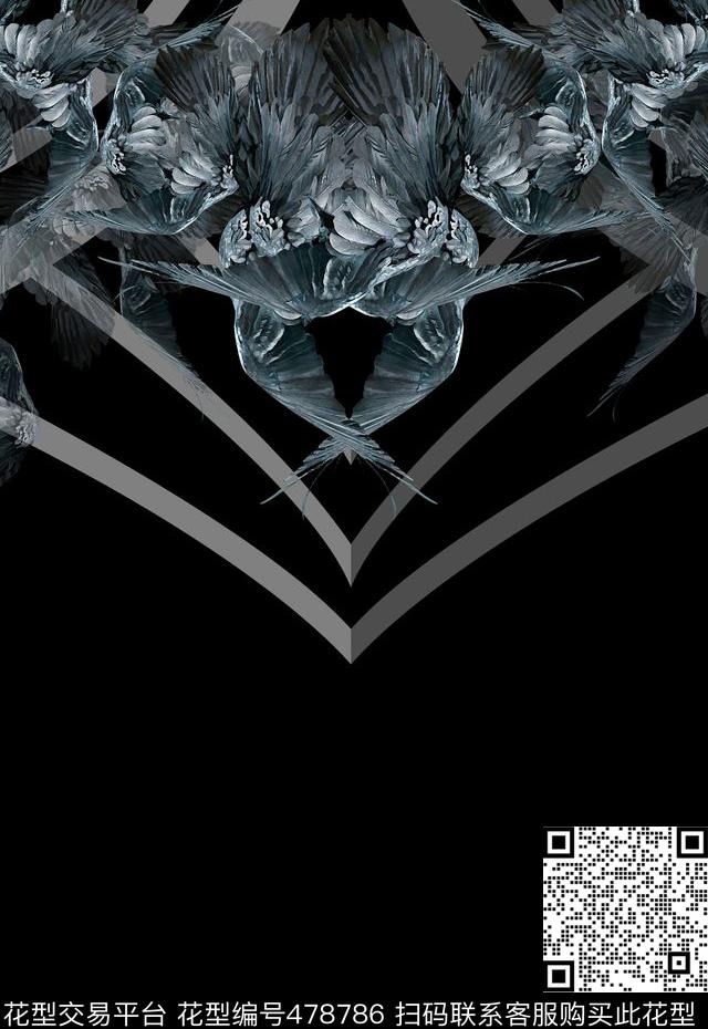 潮流时尚定位男装印花流动条纹数码印花华亿平台下载（图片编号: 478786） - 瓦栏（Walan）