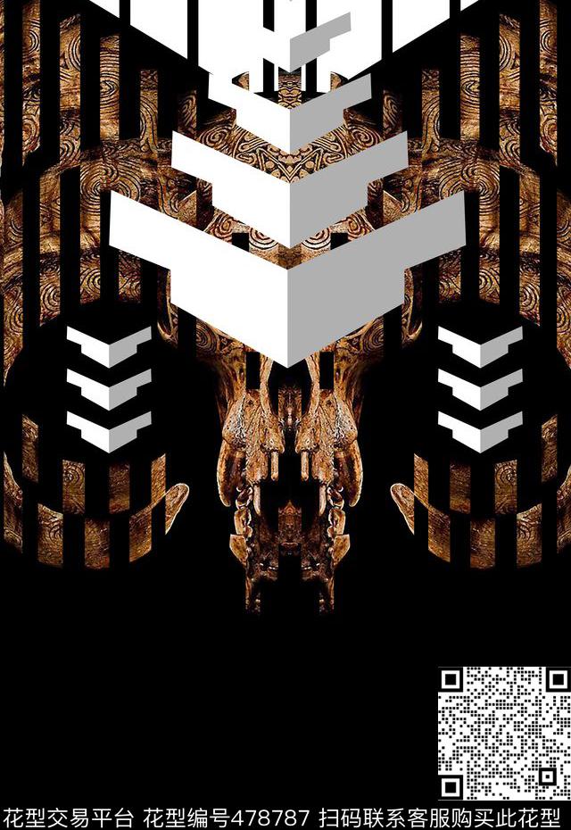 潮流时尚定位羊骷髅头男装T恤卫衣数码印花华亿平台下载（图片编号: 478787） - 瓦栏（Walan）