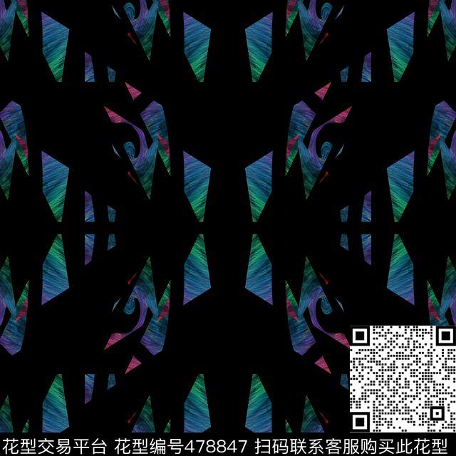潮流抽象几何数码印花华亿平台下载（图片编号: 478847） - 瓦栏（Walan）