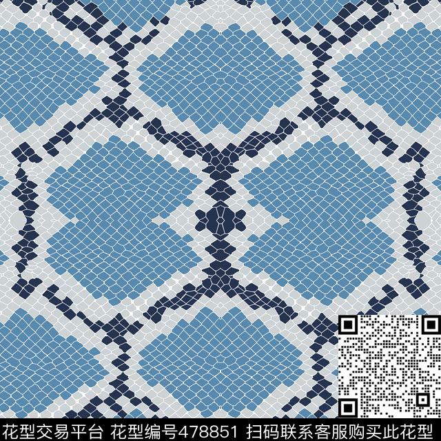 时尚原创蛇皮纹传统印花华亿平台下载（图片编号: 478851） - 瓦栏（Walan）