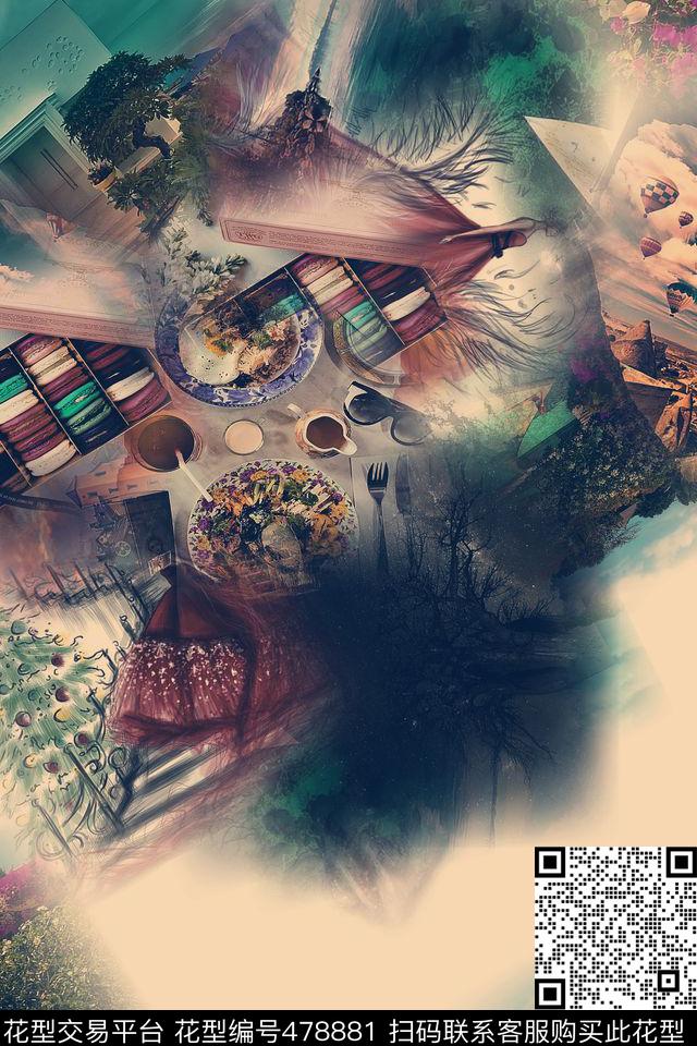 景观时尚休闲风数码印花华亿平台下载（图片编号: 478881） - 瓦栏（Walan）