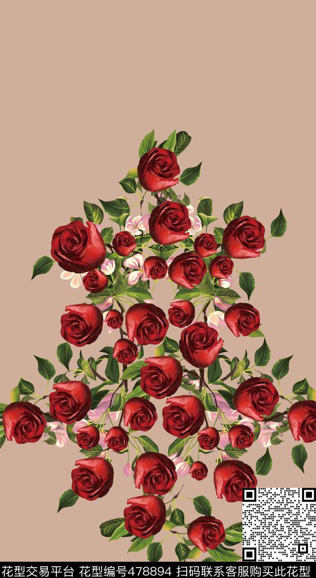 花卉潮流大牌女装数码印花华亿平台下载（图片编号: 478894） - 瓦栏（Walan）