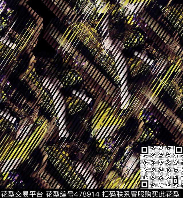 潮流抽象复古数码印花华亿平台下载（图片编号: 478914） - 瓦栏（Walan）